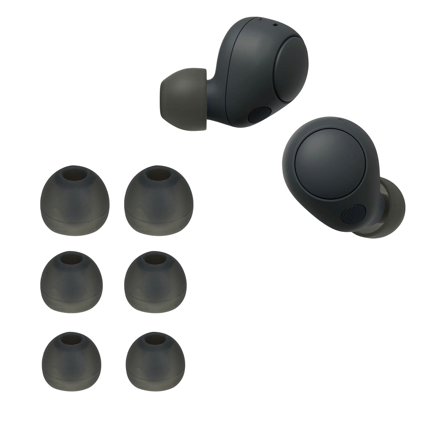 kwmobile 6x Polster kompatibel mit Sony WF-C700N - 3 Größen - Silikon Ohrstöpsel In-Ear Kopfhörer Dunkelgrau  