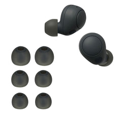 kwmobile 6x Polster kompatibel mit Sony WF-C700N - 3 Größen - Silikon Ohrstöpsel In-Ear Kopfhörer Dunkelgrau  