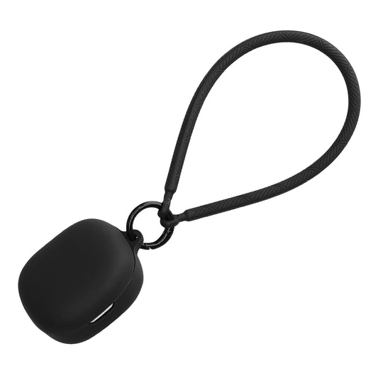 kwmobile Hülle kompatibel mit JBL Wave Flex / Wave Flex 2 Kopfhörer - Silikon Schutzhülle Etui Case Cover - mit Handschlaufe Schwarz Schwarz  