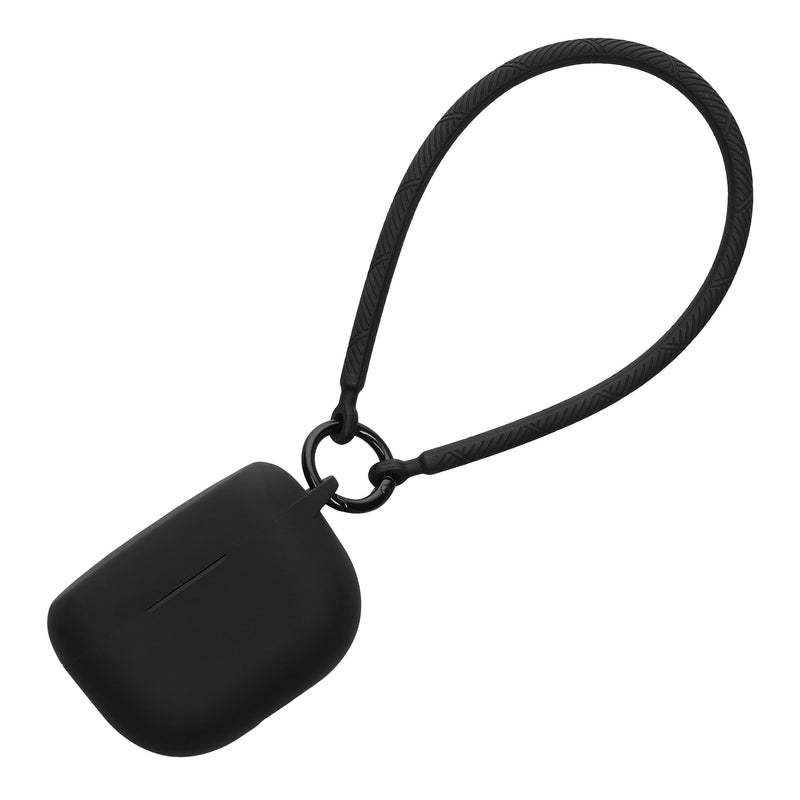 kwmobile Hülle kompatibel mit Jabra Elite 8 Active Kopfhörer - Silikon Schutzhülle Etui Case Cover - mit Handschlaufe Schwarz Schwarz  