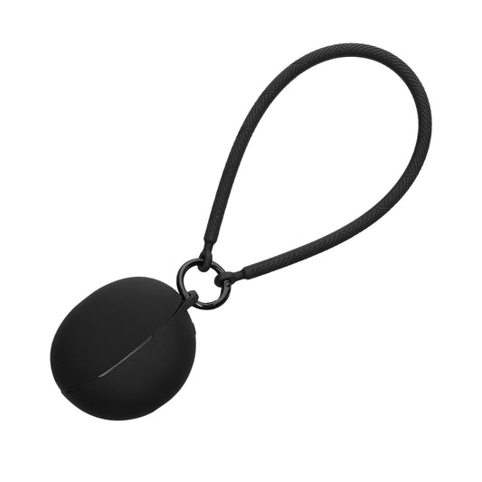 kwmobile Hülle kompatibel mit Huawei FreeClip Kopfhörer - Silikon Schutzhülle Etui Case Cover - mit Handschlaufe Schwarz Schwarz  
