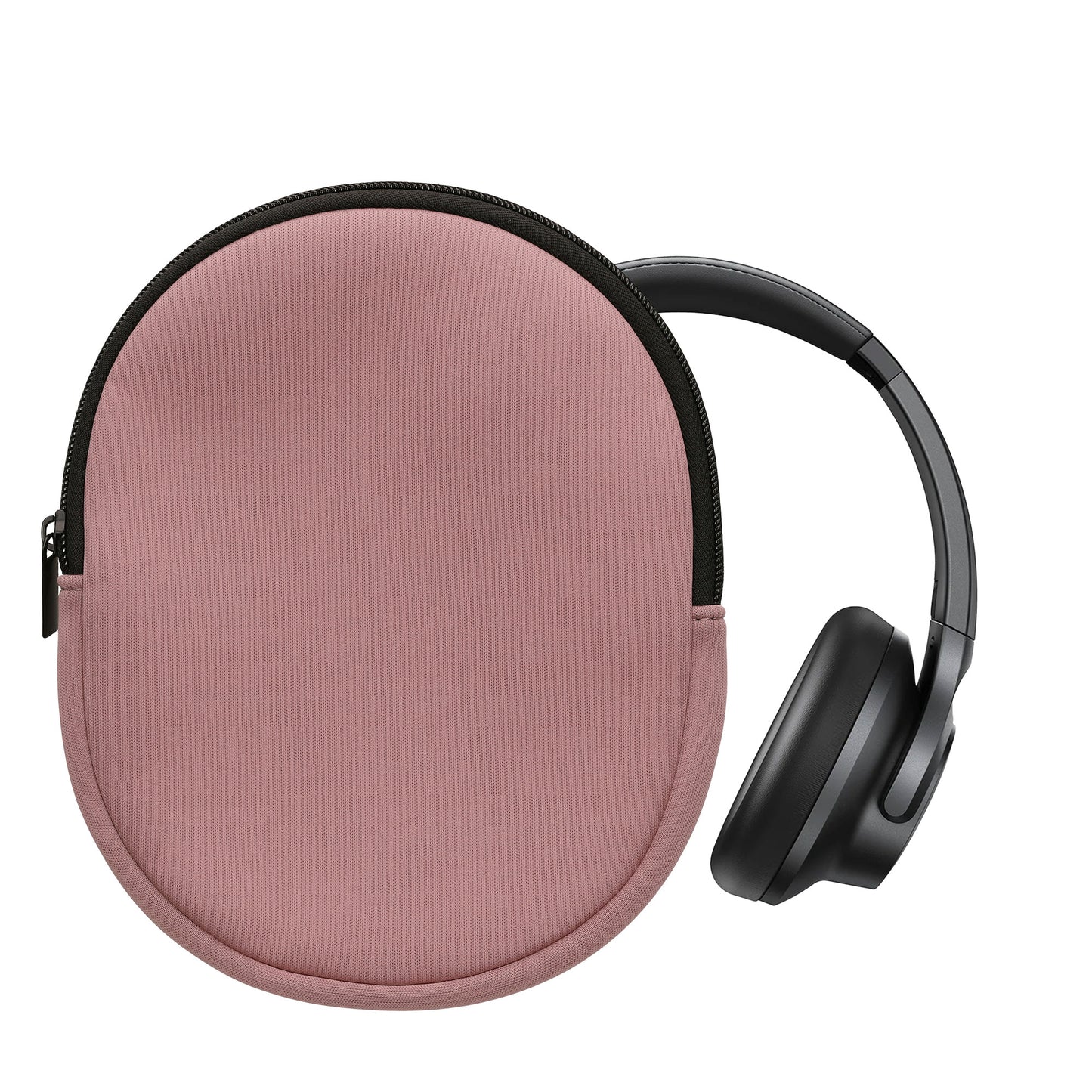 kwmobile Neopren Kopfhörer Tasche für Soundcore Q20i - Kopfhörer Case - Hülle Reise Beutel für Headset Headphones - Weiche Over Ear Schutzhülle Dark Rose Dark Rose  