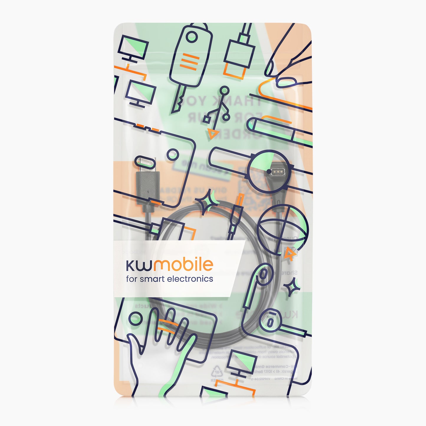 kwmobile USB C Ladekabel kompatibel mit COROS PACE Pro Kabel Charger Smart Watch Ersatzkabel Fitnesstracker Aufladekabel