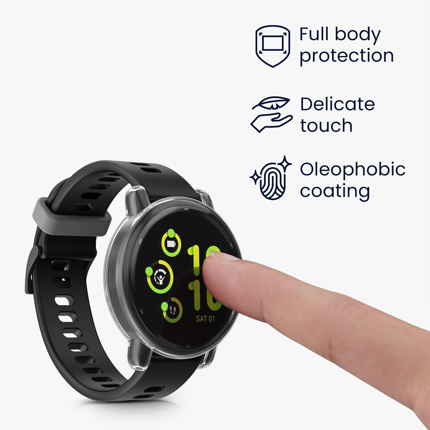 kwmobile Schutzhülle für Garmin vivoactive 5 / active 5 Fullbody Display Cover Set