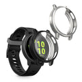 kwmobile 2x Schutzhülle kompatibel mit Garmin vivoactive 5 / active 5 Hülle - Fullbody Cover Set aus Silikon - Schwarz Silber Schwarz  [dsg02]