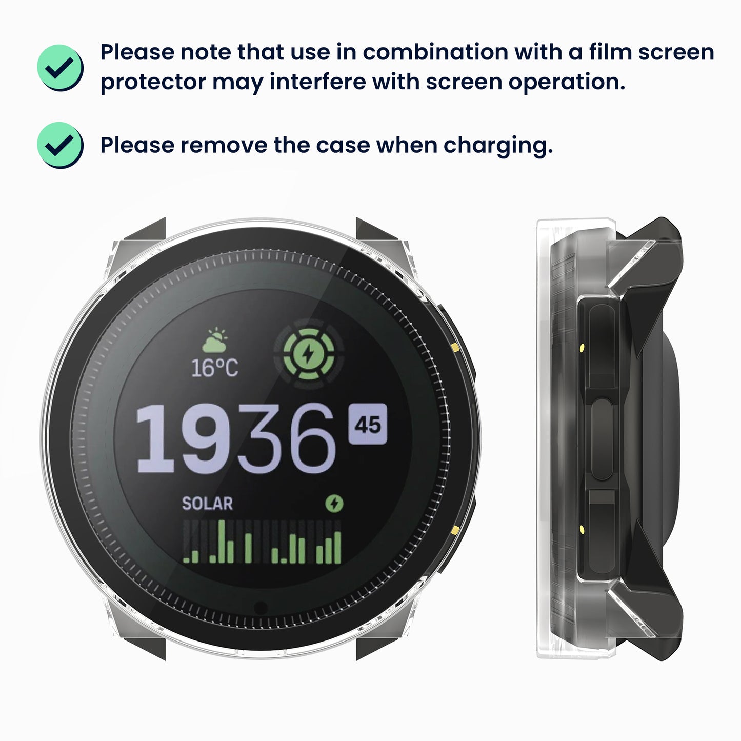 kwmobile Glas Hülle für Suunto Vertical Schutzhülle Fullbody Fitnesstracker Case Set