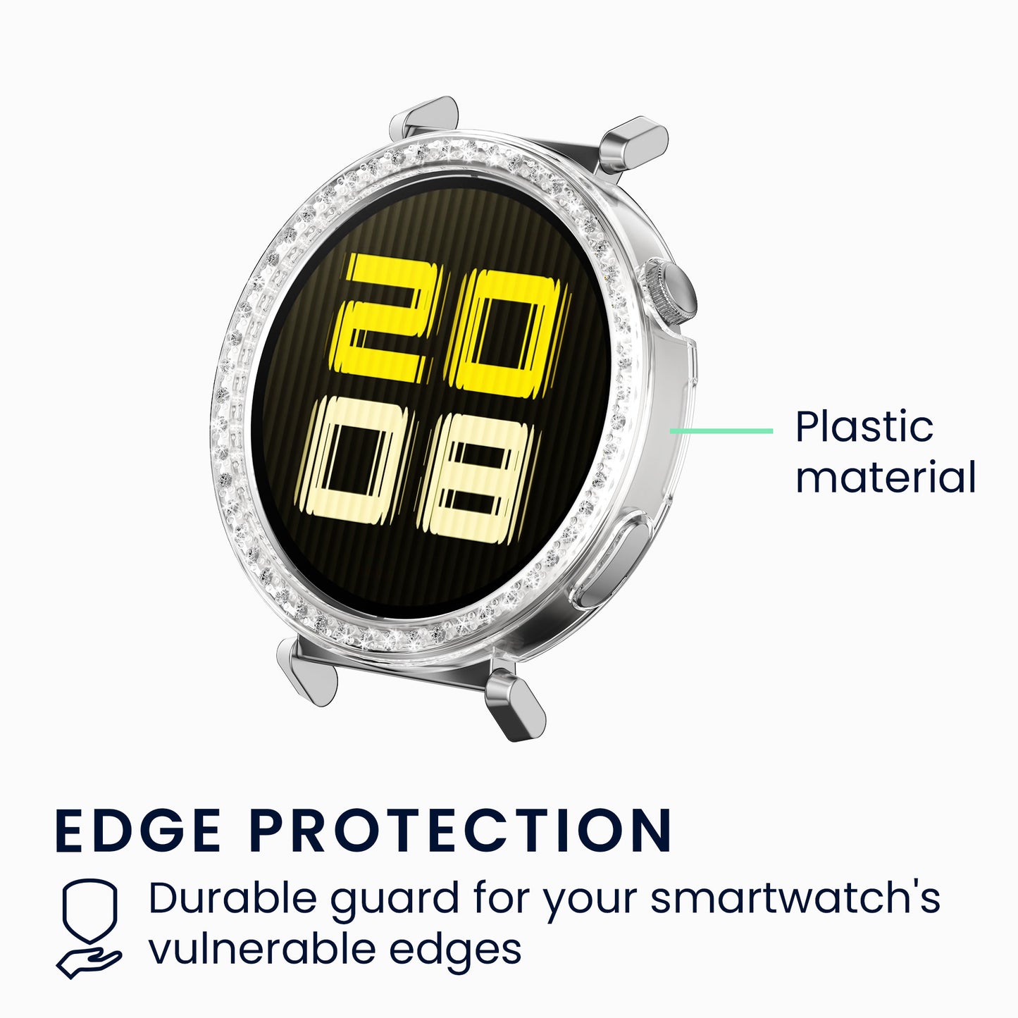 kwmobile Kunststoff Hülle kompatibel mit Huawei Watch GT5 41mm / Watch GT4 41mm Schutzhülle Schutzrahmen Glitzer Schutz Zubehör