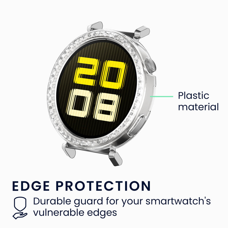 kwmobile Kunststoff Hülle kompatibel mit Huawei Watch GT5 41mm / Watch GT4 41mm Schutzhülle Schutzrahmen Glitzer Schutz Zubehör