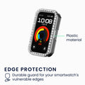 kwmobile Schutzhülle kompatibel mit Huawei Band 9 / Band 8 Schutzrahmen - Glitzer Schutz Zubehör in Schwarz