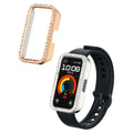 kwmobile 2x Kunststoff Hülle kompatibel mit Huawei Band 9 / Band 8 Schutzhülle Schutzrahmen - Glitzer Schutz Zubehör in Silber Rosegold Silber  [dsg02]