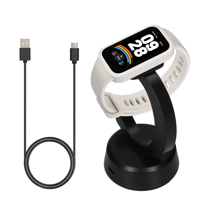 kwmobile USB Ladegerät kompatibel mit Xiaomi Mi Band 10 / Band 9 / 8 / 8Pro / Redmi Watch 3 Active - USB Kabel Charger Stand - Smart Watch Ladestation - Ladekabel mit Standfunktion