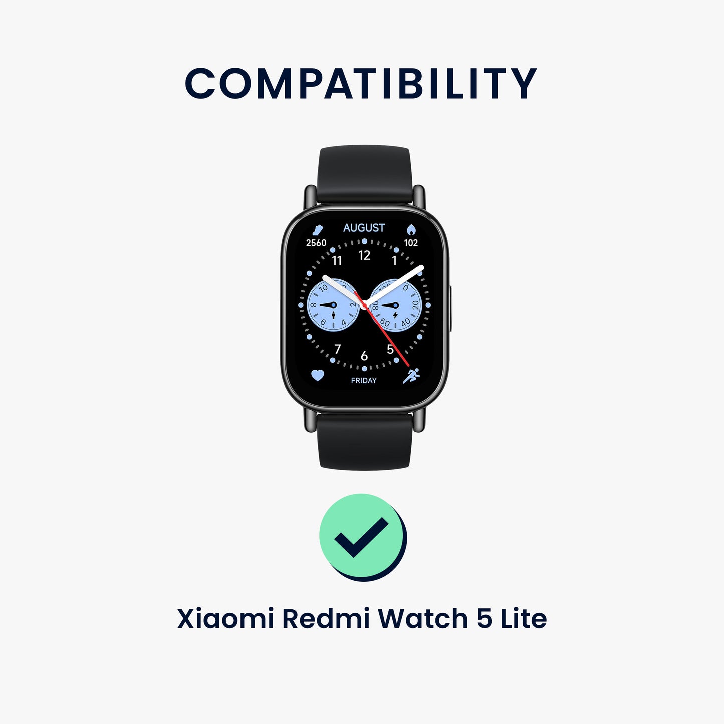 kwmobile Displayschutzfolie kompatibel mit Xiaomi Redmi Watch 5 Lite Folie Schutzfolie für Fitness Tracker robuster Displayschutz