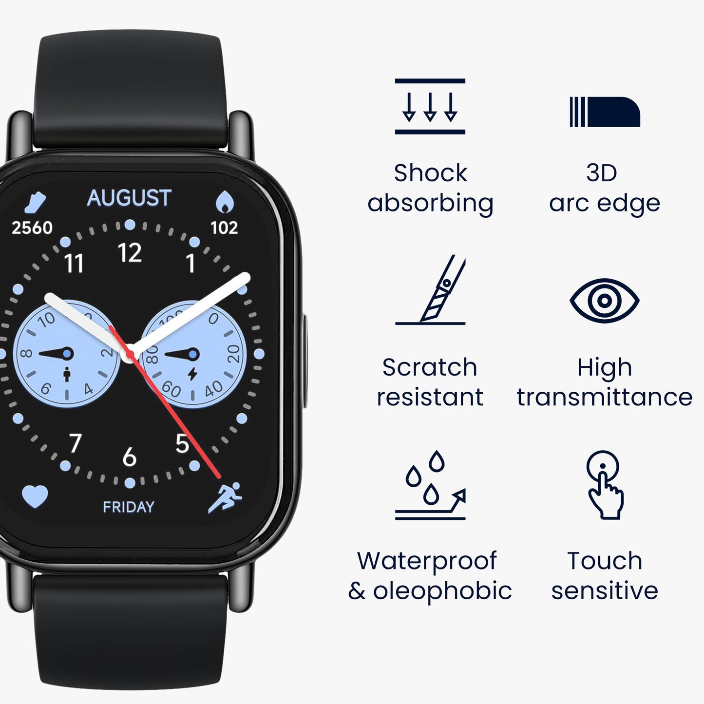 kwmobile Displayschutzfolie kompatibel mit Xiaomi Redmi Watch 5 Lite Folie Schutzfolie für Fitness Tracker robuster Displayschutz