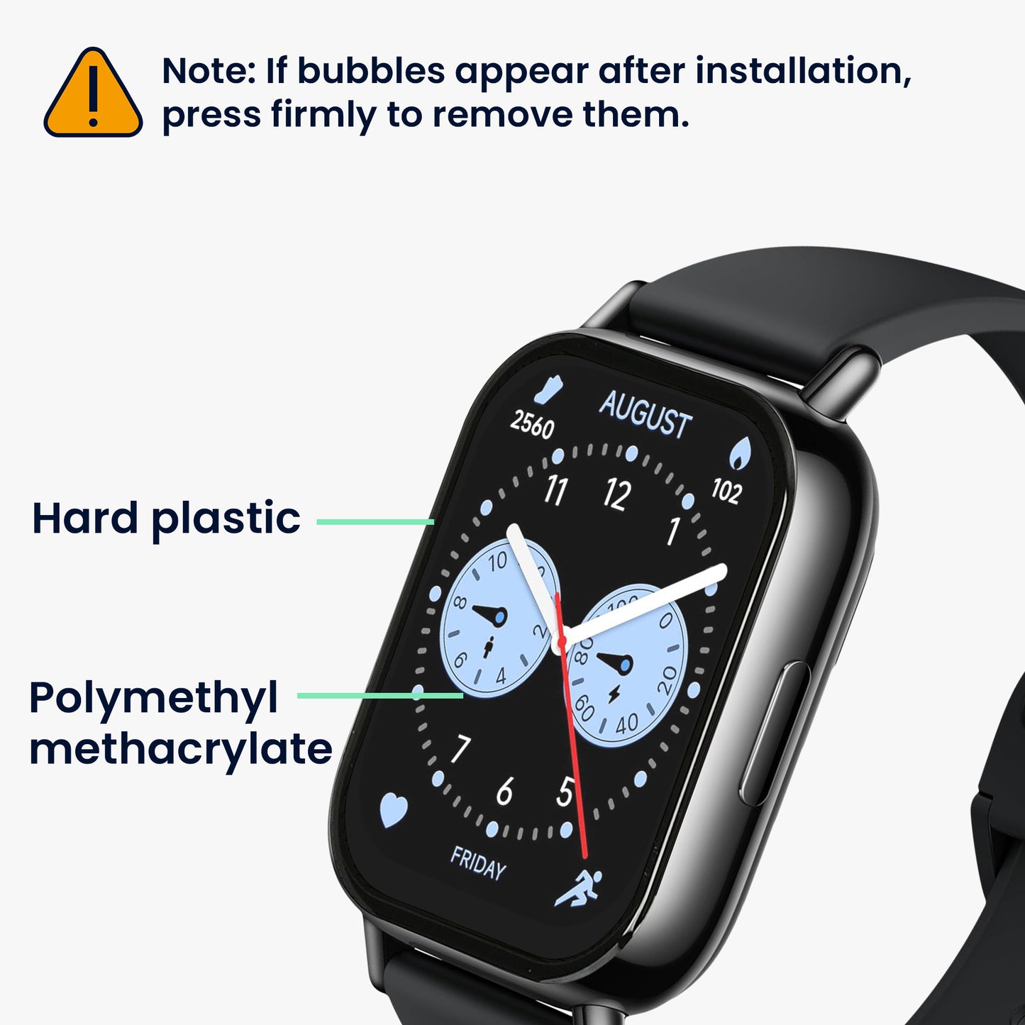 kwmobile Displayschutzfolie kompatibel mit Xiaomi Redmi Watch 5 Lite Folie Schutzfolie für Fitness Tracker robuster Displayschutz