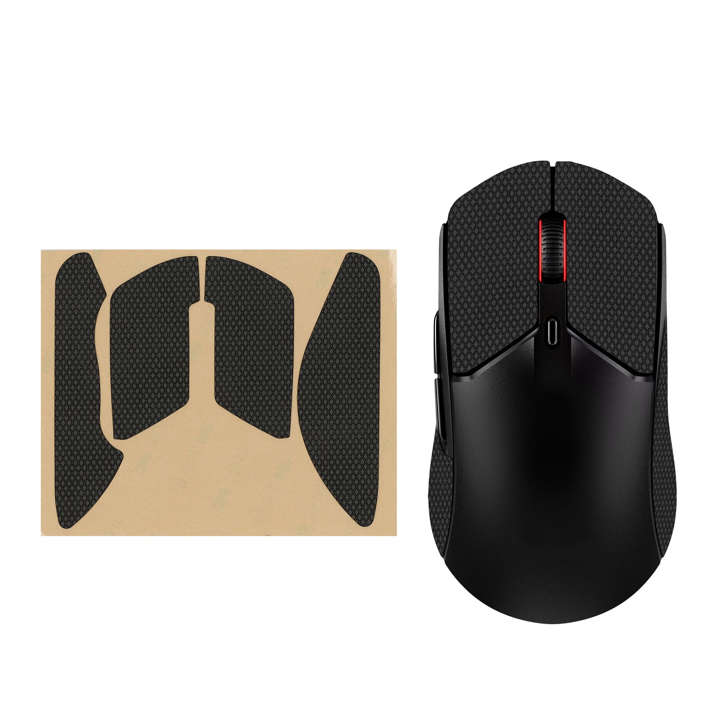 kwmobile Gaming Maus Grip Tape kompatibel mit Kingston Pulsefire Haste 2 Maus - Rutschfestes Griffband für PC Maus - Schwarz Schwarz  