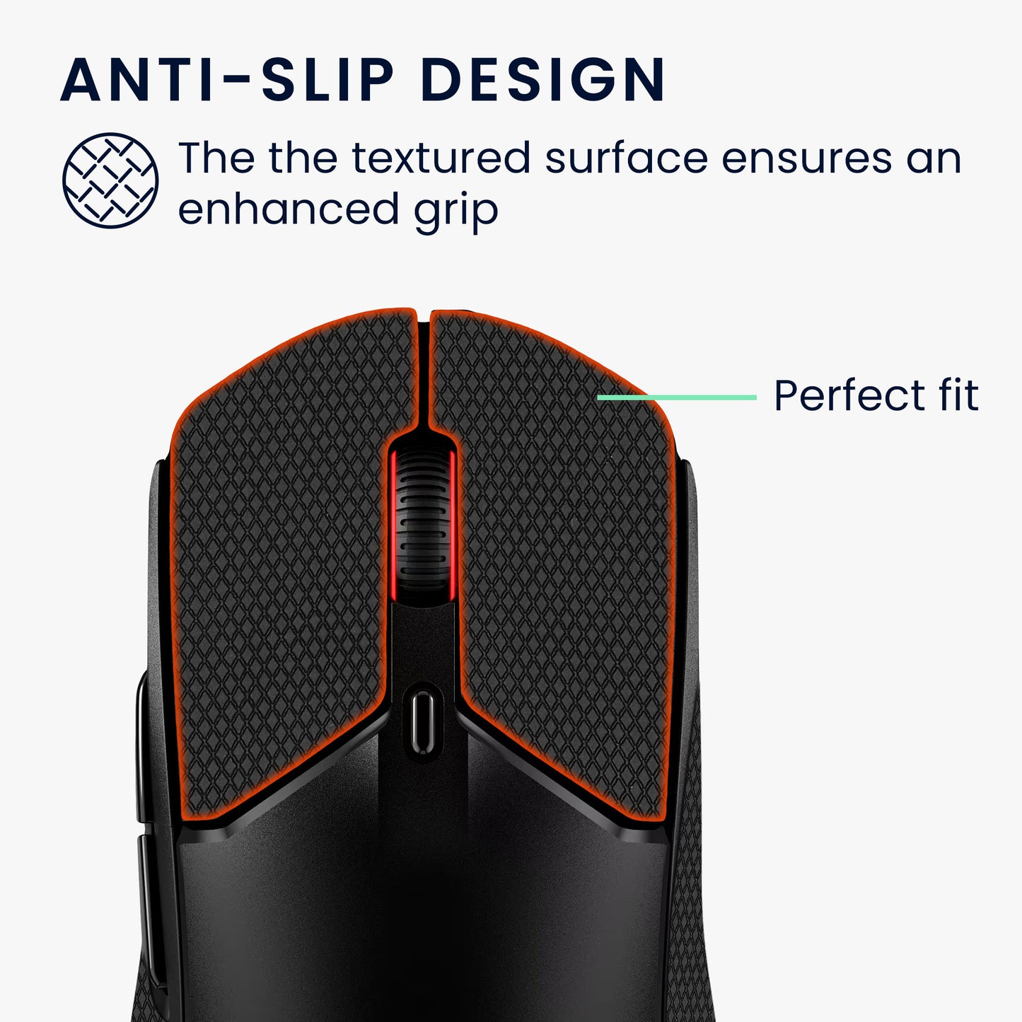 kwmobile Gaming Maus Grip Tape für Kingston Pulsefire Haste 2 Mouse Grip Tape Rutschfestes Griffband für PC Maus