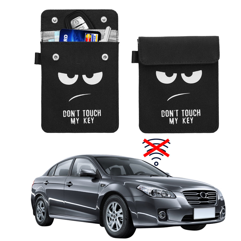 kwmobile Autoschlüssel Tasche kompatibel mit Autoschlüssel Schlüsselhülle - RFID Blocker Schlüssel Hülle aus Stoff