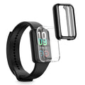 kwmobile 2x Schutzhülle kompatibel mit Amazfit Band 7 Hülle - Fullbody Cover Set aus Silikon - Transparent Schwarz Transparent  [dsg01]