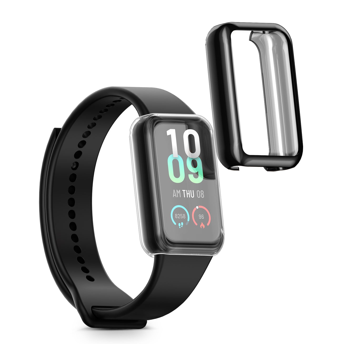 kwmobile Silikon Hülle für Amazfit Band 7 Schutzhülle Fullbody Display Cover Set