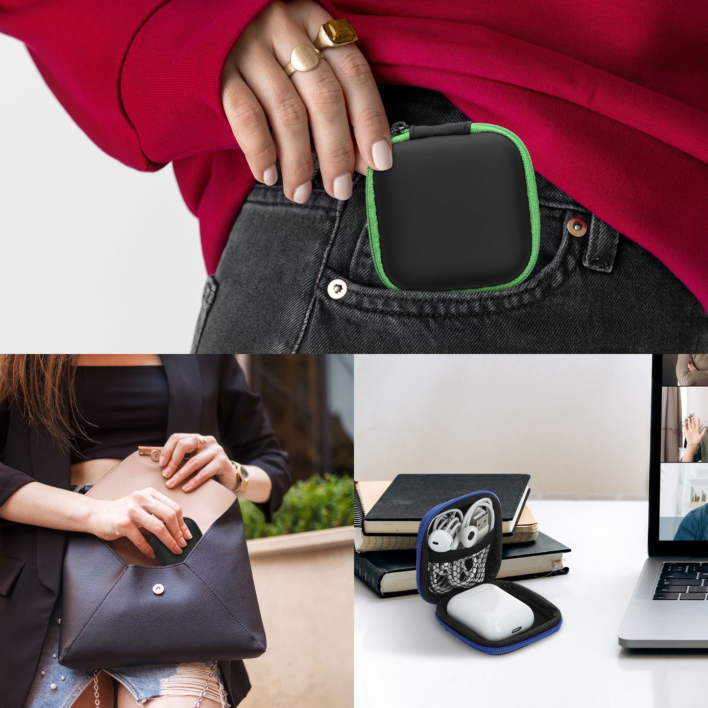kwmobile In-Ear Kopfhörer Tasche Earphones Etui Case Cover Hülle für Kopfhörer