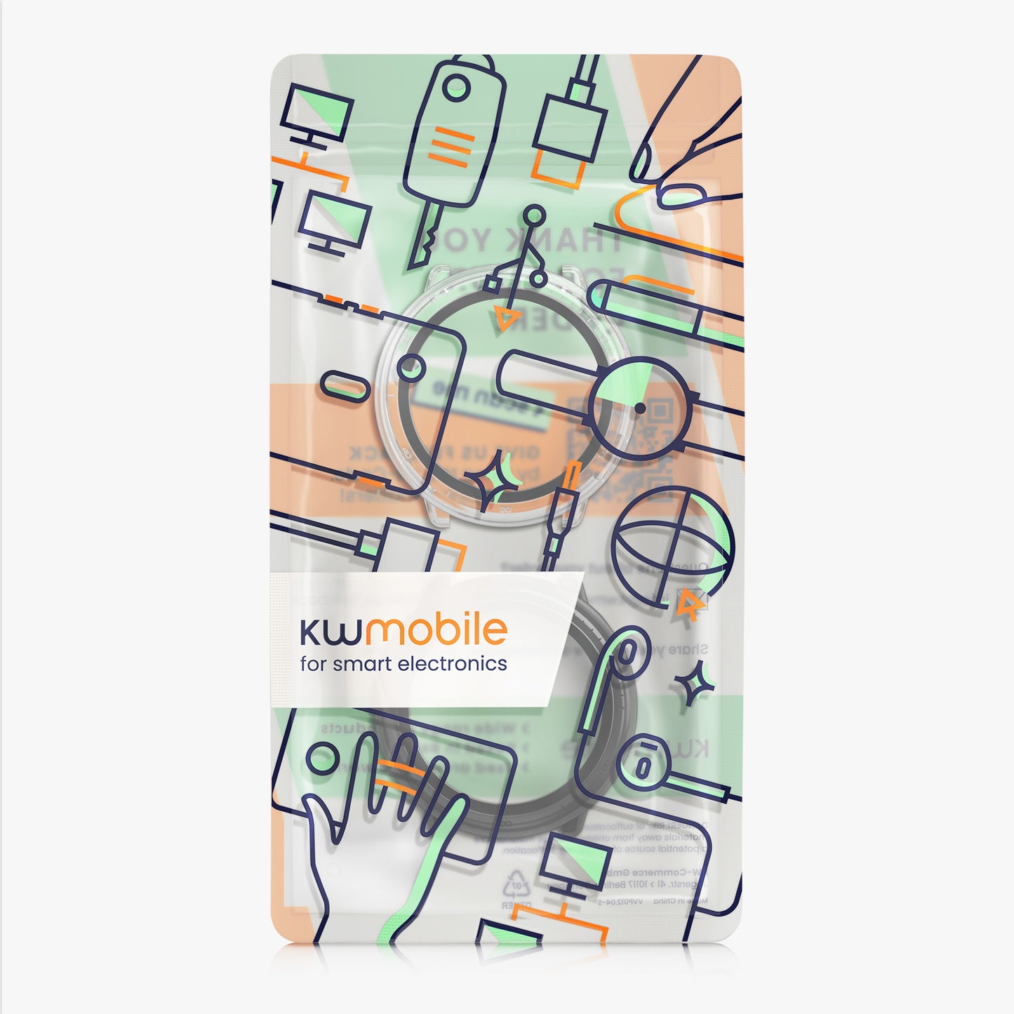 kwmobile Glas Hülle für Amazfit Active2 (A2437) Schutzhülle Fullbody Fitnesstracker Case Set