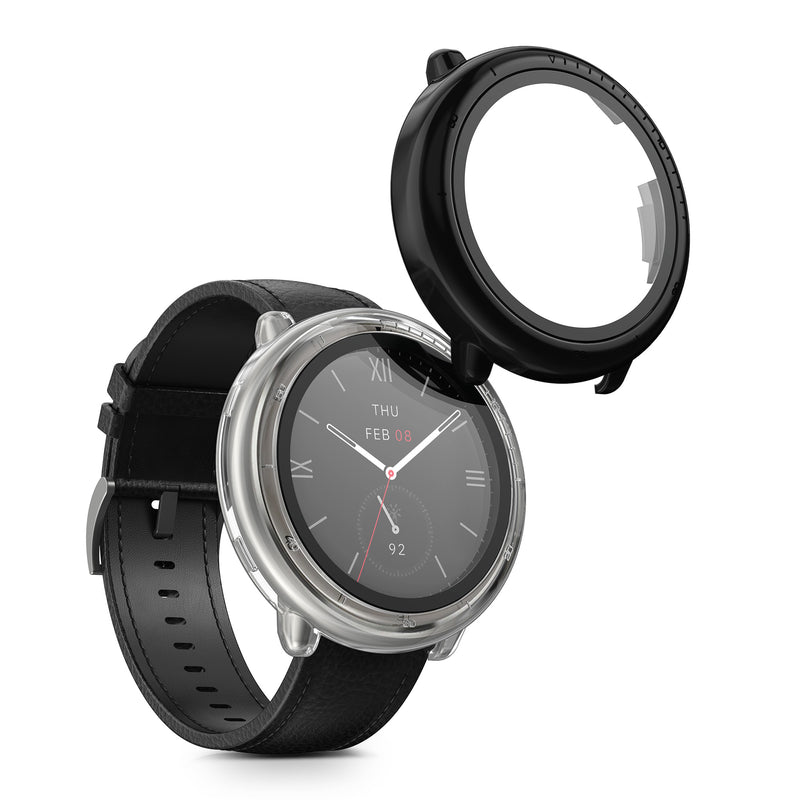 kwmobile Glas Hülle für Amazfit Active2 (A2437) Schutzhülle Fullbody Fitnesstracker Case Set