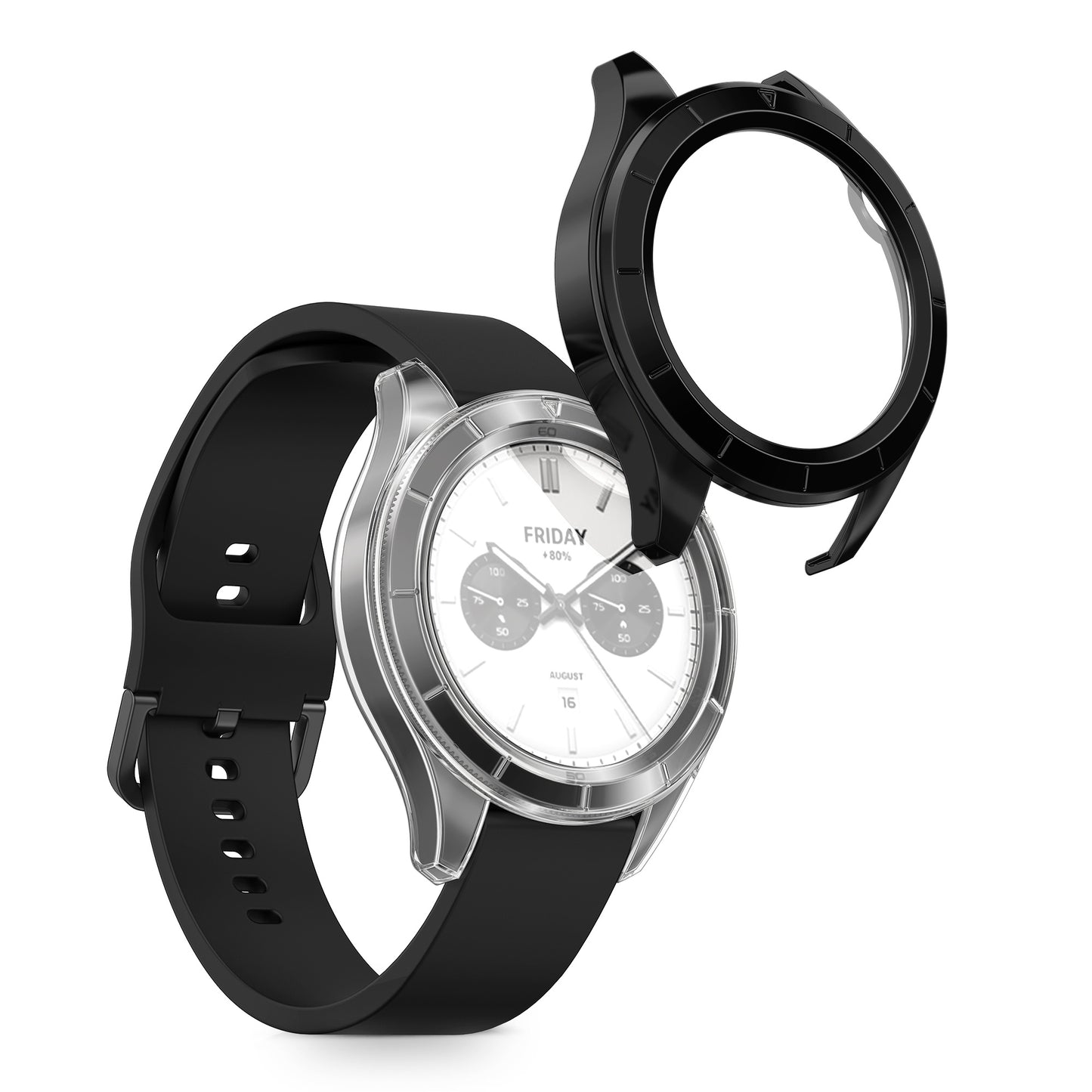 kwmobile Glas Hülle für Xiaomi Watch S4 / Watch S4 eSIM Schutzhülle Fullbody Fitnesstracker Case Set