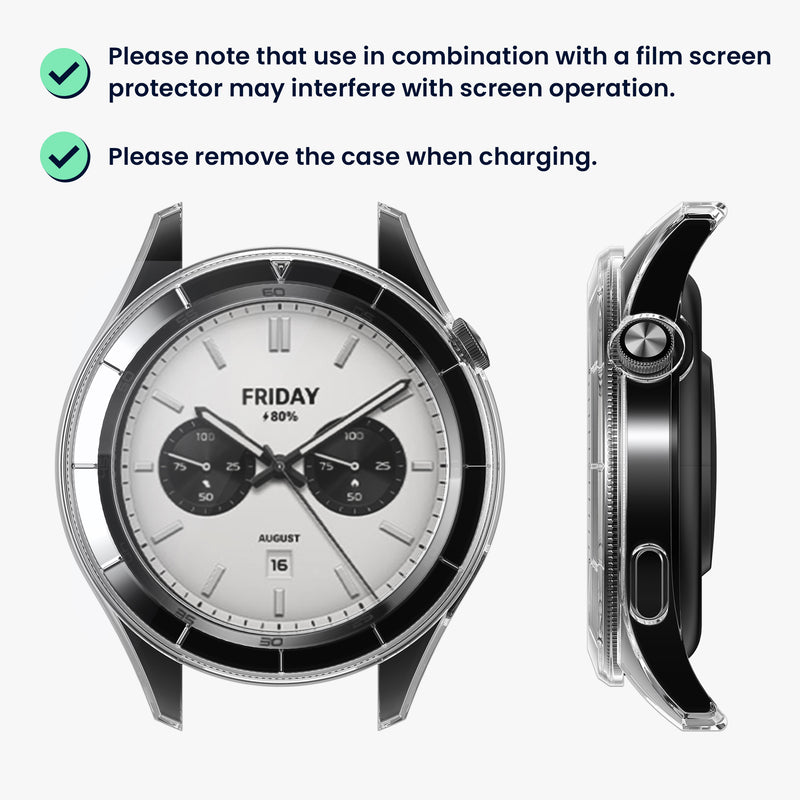 kwmobile Glas Hülle für Xiaomi Watch S4 / Watch S4 eSIM Schutzhülle Fullbody Fitnesstracker Case Set