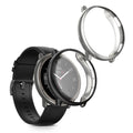 kwmobile 2x Schutzhülle kompatibel mit Amazfit Active2 (A2437) Hülle - Fullbody Cover Set aus Silikon - Silber Schwarz Silber  [dsg02]