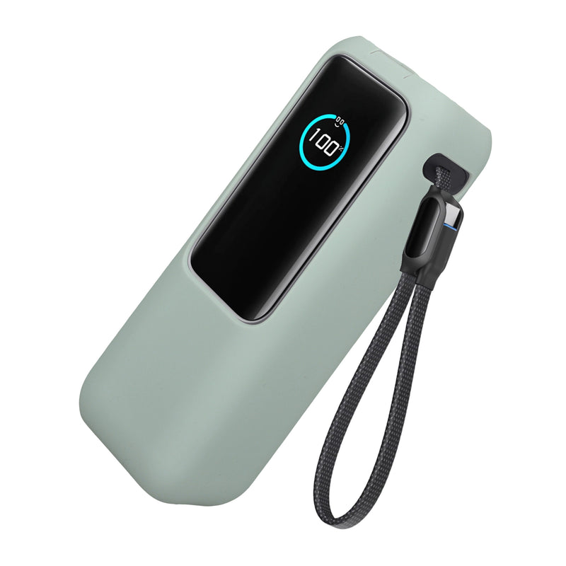 kwmobile Silikon Hülle für Anker Power Bank 25000mAh (A1695H11) Case - Powerbank Hülle für unterwegs - Tasche für Power Bank - Pastellgrün Pastellgrün  