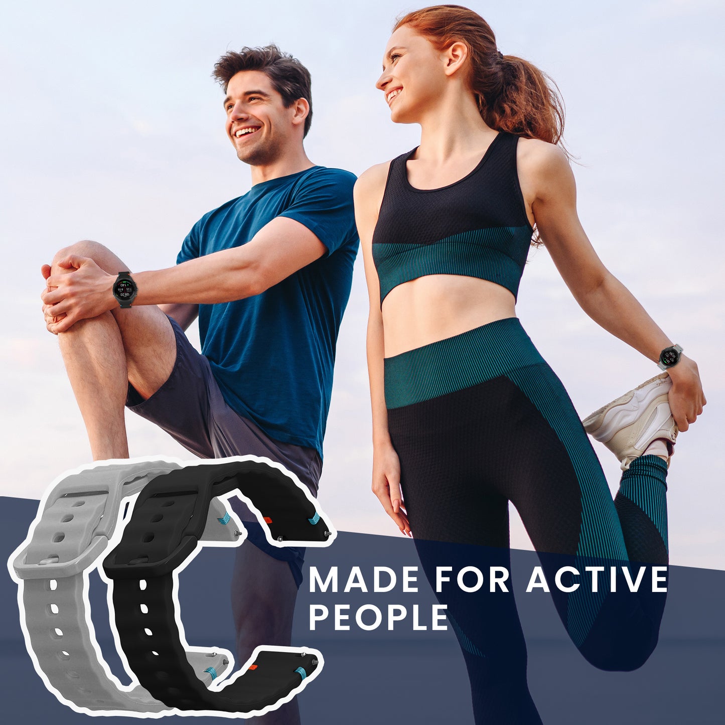 kwmobile Uhrenarmband für Garmin Venu 3S / Venu 2S / vivoactive 4S / Forerunner 265S 255S Armband Fitnesstracker Band Set Ersatzarmband Smartwatch