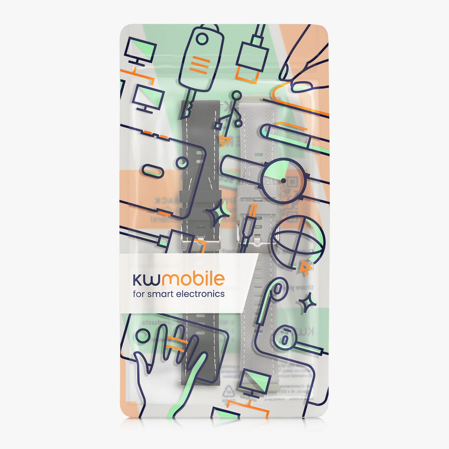 kwmobile Uhrenarmband für Xiaomi Watch S4 / S4 Sport / S3 / S2 / Watch S1 Active / Watch 5 Active Armband Fitnesstracker Band Set Ersatzarmband Smartwatch