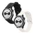 kwmobile 2x Uhrenarmband für Xiaomi Watch S4 Armband - Fitnesstracker Band Set aus TPU Silikon - Ersatzarmband Smartwatch - Schwarz Weiß Schwarz  [dsg03]