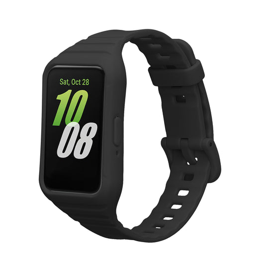 kwmobile Sportarmband kompatibel mit Samsung Galaxy Fit 3 - Armband TPU Silikon für Fitnesstracker - mit Schutz Bumper Schwarz Schwarz  