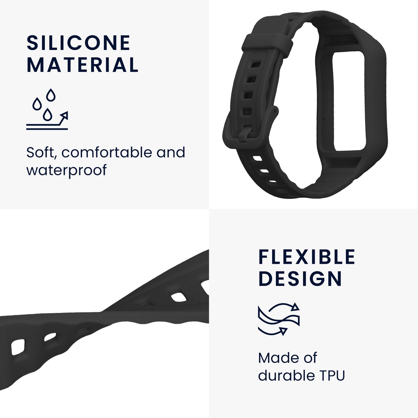 kwmobile Sportarmband kompatibel mit Samsung Galaxy Fit 3 mit Schutz Bumper