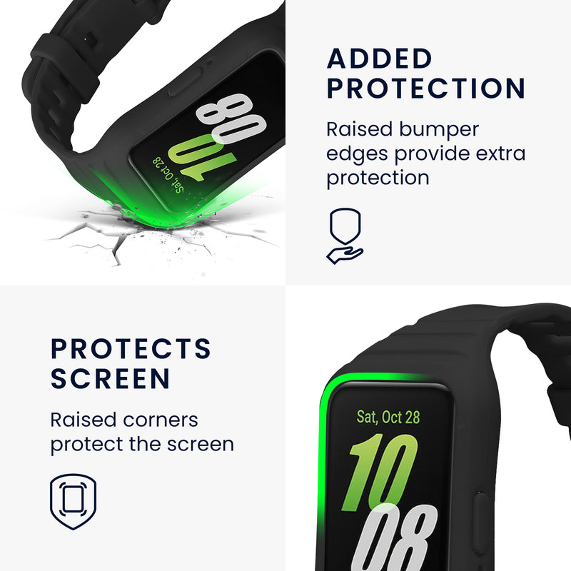 kwmobile Sportarmband kompatibel mit Samsung Galaxy Fit 3 mit Schutz Bumper
