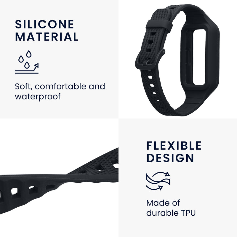 kwmobile Sportarmband kompatibel mit Huawei Band 9 / Band 8 7 6 Pro / Honor Band 7 6 - Armband für Fitnesstracker - mit Schutz Bumper