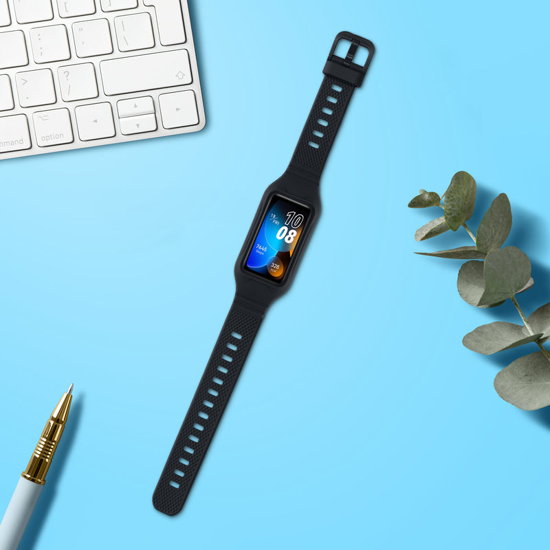 kwmobile Sportarmband kompatibel mit Huawei Band 9 / Band 8 7 6 Pro / Honor Band 7 6 - Armband für Fitnesstracker - mit Schutz Bumper