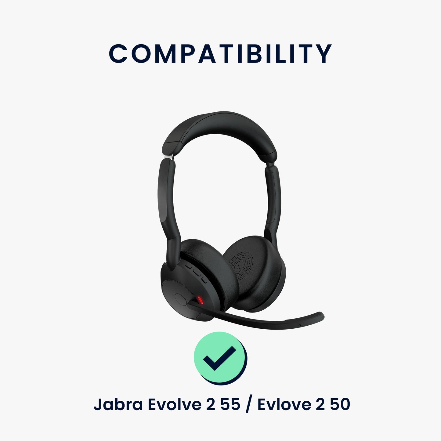 kwmobile Ohr Polster für Jabra Evolve 2 55 / Evolve 2 50 Ohrpolster Ersatz Ohrpolster Kopfhörer Ersatzteile Kopfhörer Ersatzpolster für Over Ear Headphones