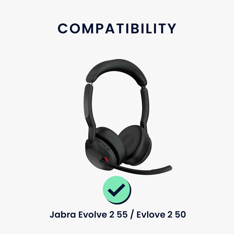 kwmobile Ohr Polster für Jabra Evolve 2 55 / Evolve 2 50 Ohrpolster Ersatz Ohrpolster Kopfhörer Ersatzteile Kopfhörer Ersatzpolster für Over Ear Headphones