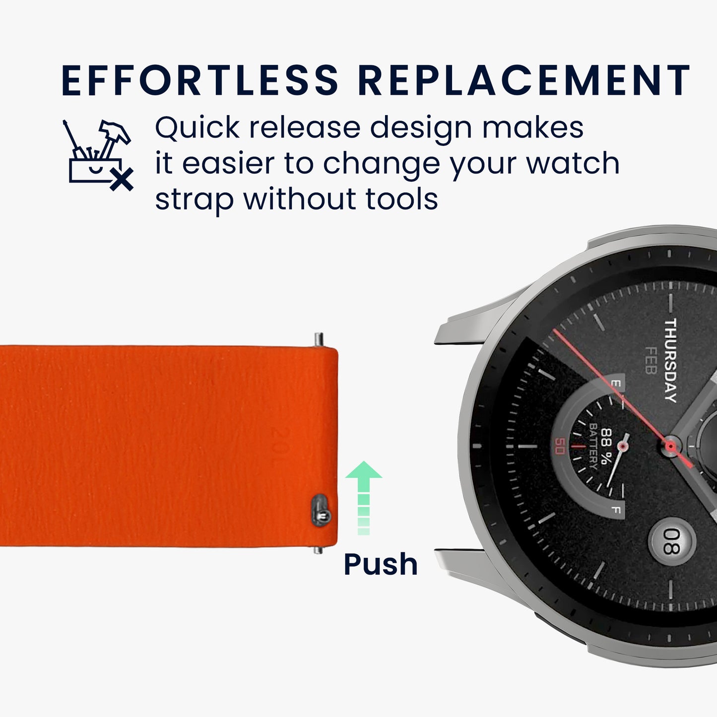 kwmobile Ersatzarmband kompatibel mit 22mm Amazfit Bip 6 / Bip 5 Unity / Bip 5 / GTS 3 / Balance 2 / Helio Strap Armband - Fitnesstracker Band mit Magnetverschluss