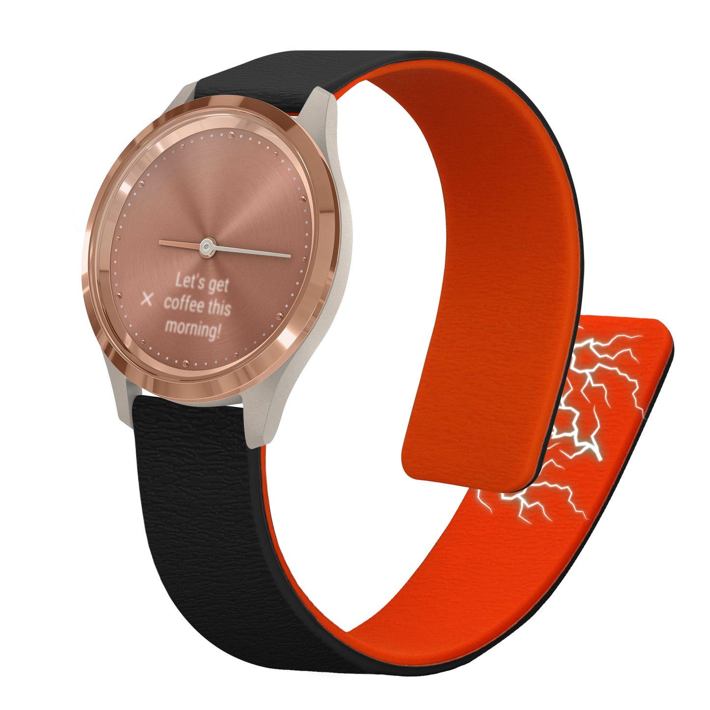 kwmobile Ersatzarmband kompatibel mit Garmin vivomove 3S / vivoactive 4S Armband - Fitnesstracker Silikon Band mit Magnetverschluss Schwarz Orange Schwarz  [dsg01]