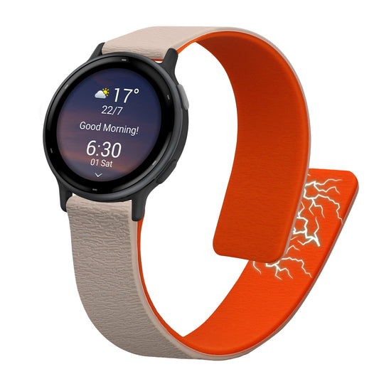 kwmobile Ersatzarmband kompatibel mit Garmin vivoactive 5 / active 5 Armband - Fitnesstracker Silikon Band mit Magnetverschluss Beige Orange Beige  [dsg02]