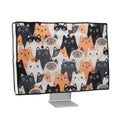 kwmobile Leinen Hülle kompatibel mit 31-32" Monitor - Schutzhülle Staubschutz Abdeckhaube für PC Bildschirm - Computer Screen Cover Staubhaube Haube - Katzen Orange  [dsg02]