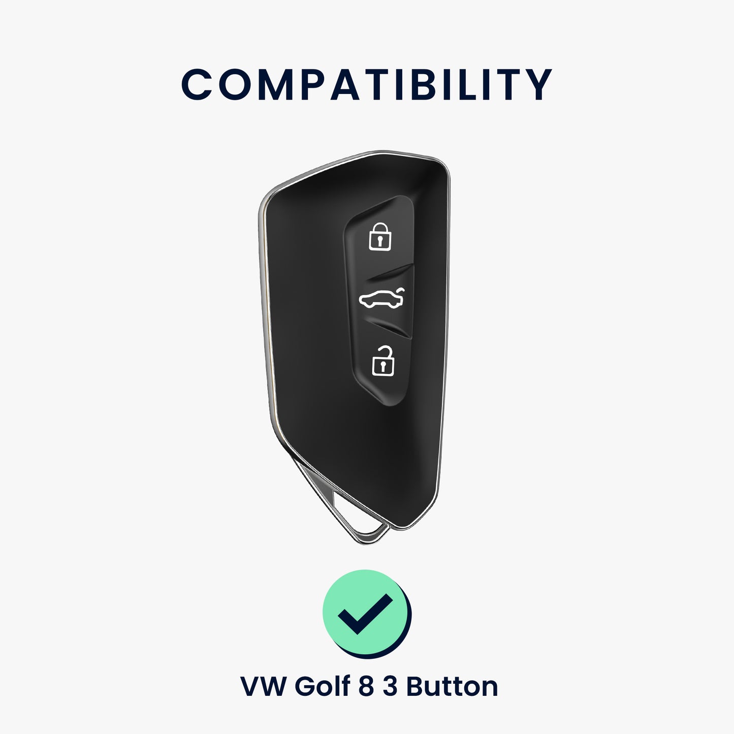 kwmobile Autoschlüssel Hülle kompatibel mit VW Golf 8 3-Tasten Autoschlüssel - Schlüsselhülle Silikon Cover