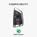 kwmobile Autoschlüssel Hülle kompatibel mit BMW 3-Tasten Autoschlüssel - Schlüsselhülle Silikon Cover