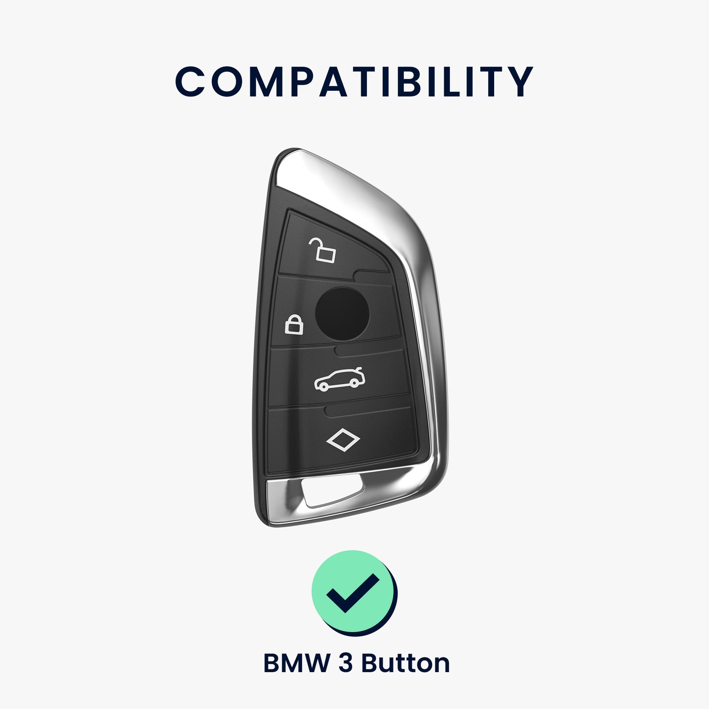 kwmobile Autoschlüssel Hülle kompatibel mit BMW 3-Tasten Autoschlüssel - Schlüsselhülle Silikon Cover