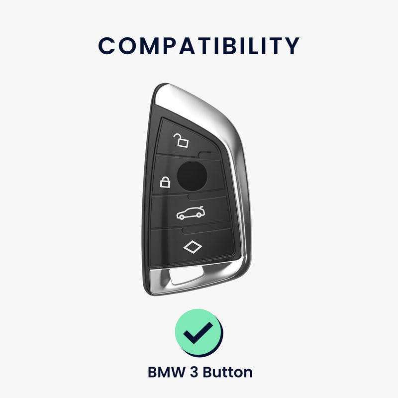 kwmobile Autoschlüssel Hülle kompatibel mit BMW 3-Tasten Autoschlüssel - Schlüsselhülle Silikon Cover