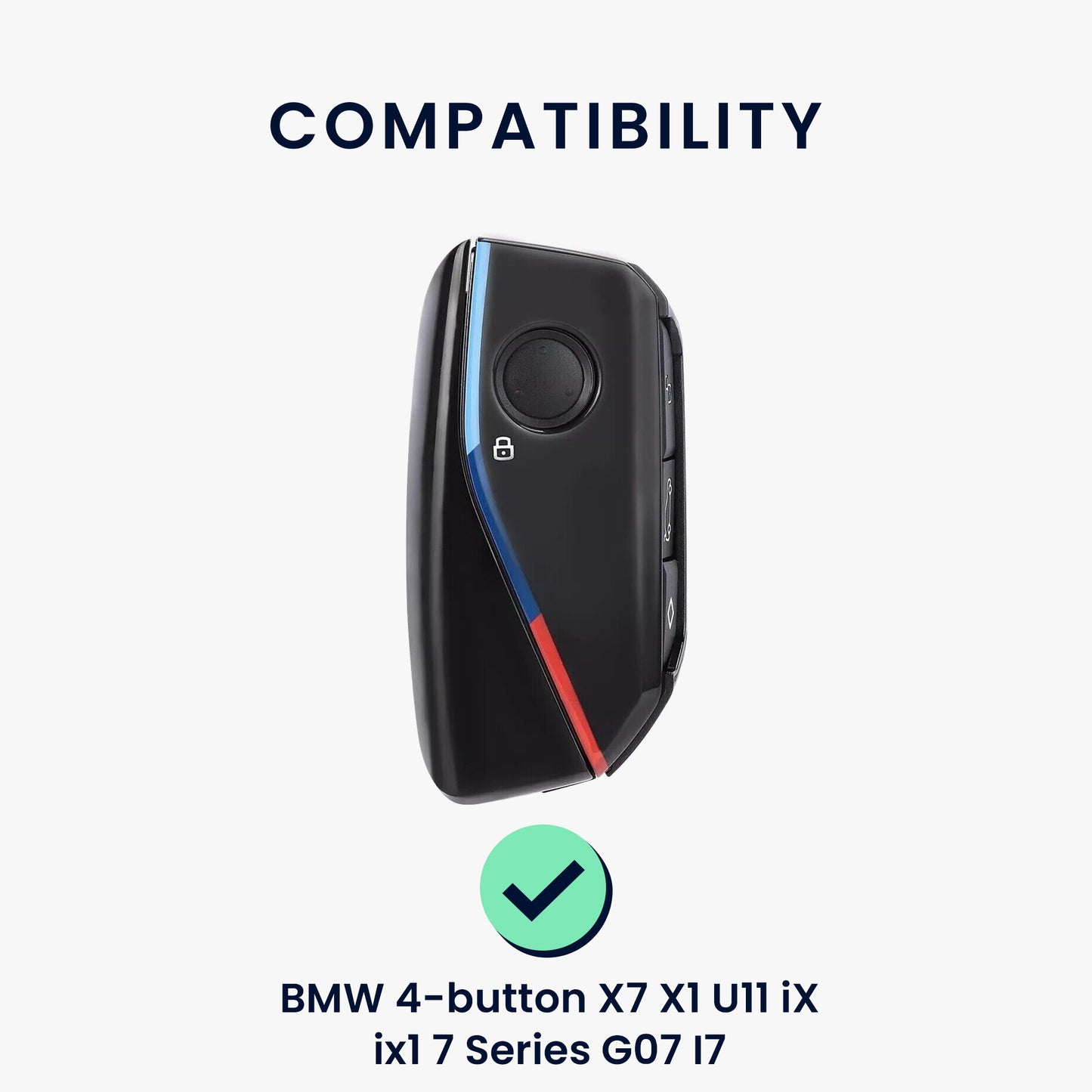 kwmobile Autoschlüssel Hülle kompatibel mit BMW 4-Tasten X7 X1 U11 iX ix1 7er G07 I7 Autoschlüssel - Schlüsselhülle Silikon Cover