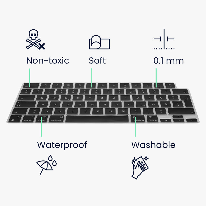 kwmobile Tastaturschutz für Apple Macbook Air 13.6 M3 2024 A3113 QWERTZ Keyboard Cover Abdeckung